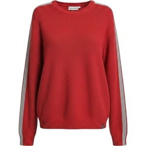 Court & Rowe Sweater Womens M Red Crewneck Shaker‎ Knit Side Stripe Sporty